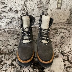 Marc Fisher LTD Izzie Genuine Shearling Lace-sup Boot